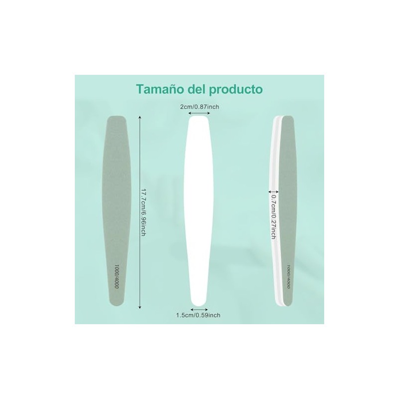 CGBE Limas Para Uñas: 12 Limas De Uñas Lavables De