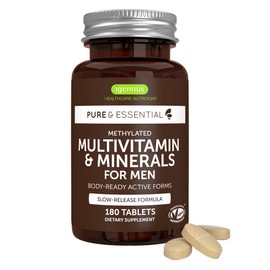Igennus Healthcare Nutrition Igennus Methylated Men's Multivitamin, MTHFR Supplement with Active B-Vitamins, 21 Highly Bioavailable Nutrients, Multivitamin for Sustained Release, Clean Label, Non-GMO & Halal 180 Tablets