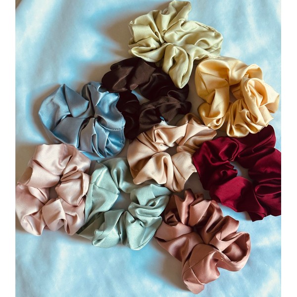 Fashionable Solid Color Silk Scrunchie Hair Band Accessories