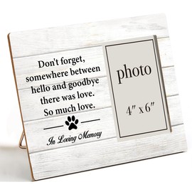 Nurawo Dog Memorial Gift, Sympathy Gift for Loss of Dog, Dog Memorial Gifts in Loving Memory Wood Picture Frame Pet Remembrance Photo Frame for Tabletop or Wall Display (4x6 Photo)