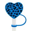 ROYALEAD 5pcs Straw Lid for Cups Heart-shaped Leopard Print Silicone