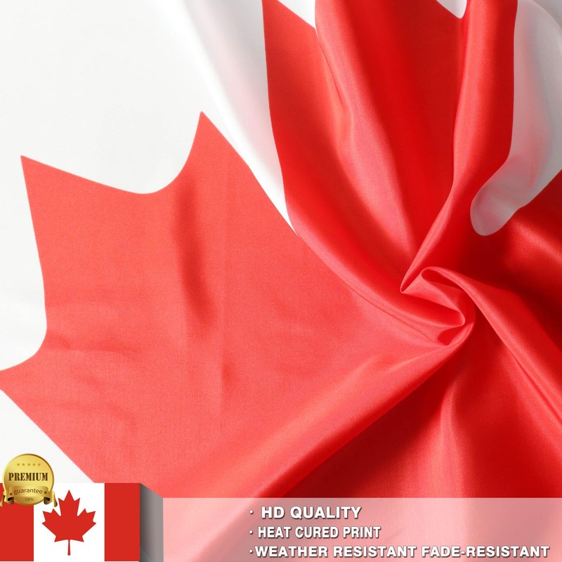 Rhungift Double Sided Canada Flag 3x5Ft, Quadruple Stitched Fly Ends,Screen