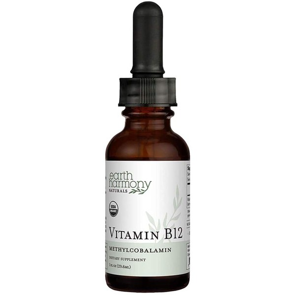 USDA Organic Vitamin B12 Sublingual Liquid Drops, 2000 mcg Methylcobalamin Supplement for Energy & Metabolism Support, Vegan-Friendly, 30-Day Supply (1 Fl Oz)