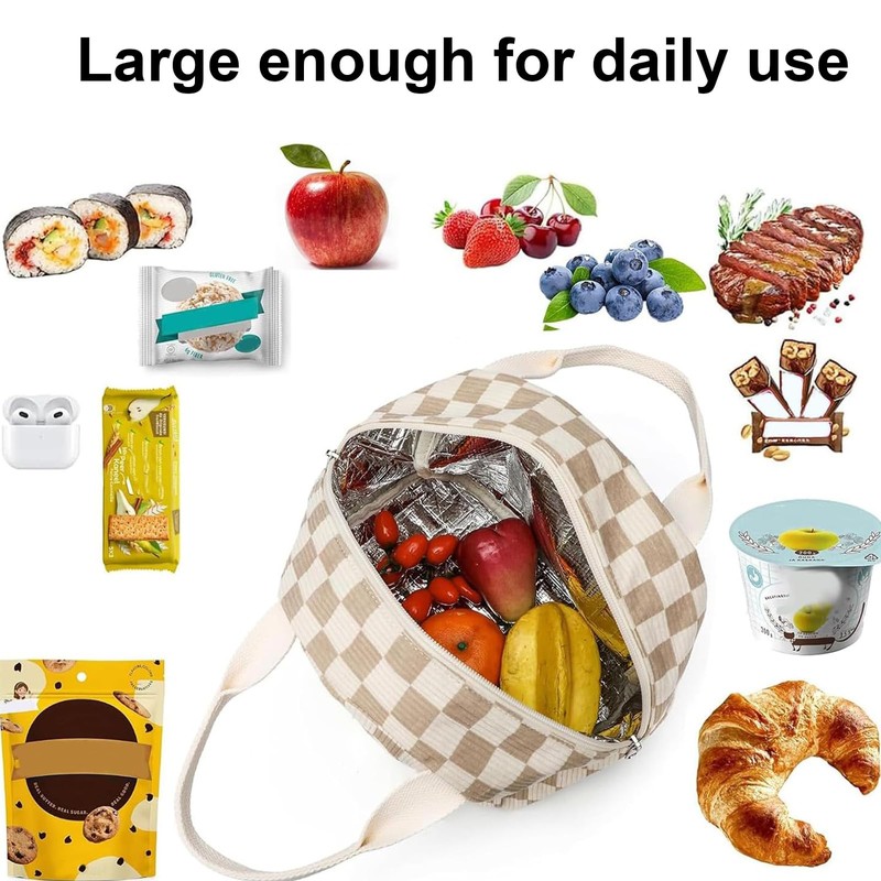 Lunch Box for Women Men, Corduroy Insulated Lunch Bag Reusable