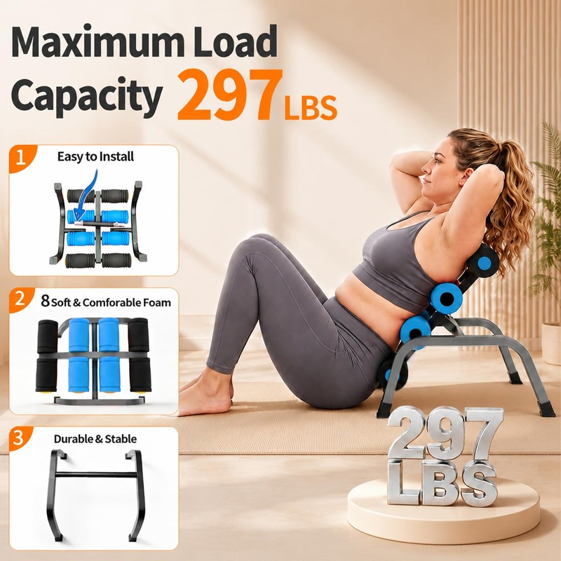 Flexella Mini Inversion Table, Spinal Decompression Table Rollers