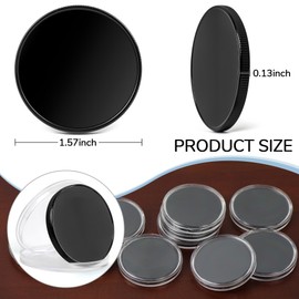 10pcs Blank Challenge Coins, Black 40mm Engraving Blanks Coins, Suitable for Laser Engraving, Metal Stamping, and DIY Hand Engraving, Supports Color Printing, Includes Acrylic Protective Case