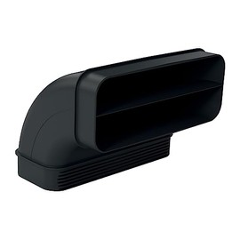 NEFF Z861SB2 Cooker Hood Installation Accessories 90 Degree Flat Channel Elbow in Vertical Configuration with Large Radius Black