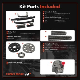 A-Premium 11PCS Engine Timing Chain Kit W/Sprocket & Tensioner & Guide Compatible with Mazda B2600 1989-1993, MPV 1989-1994 - L4 2.6L - Replace# G60111701