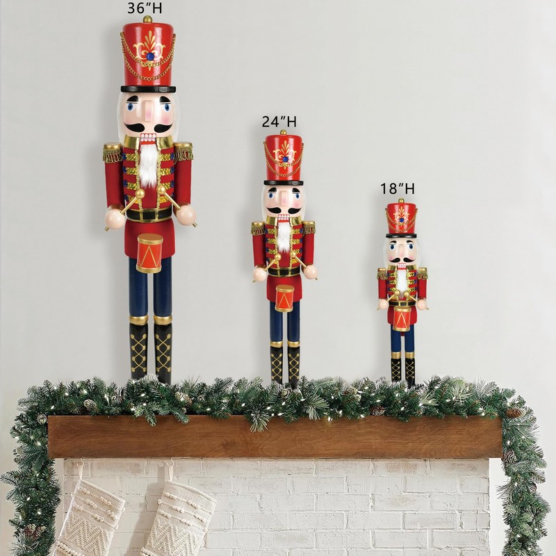 18 Inch Red Nutcracker Drummer Soldier