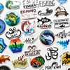 Calcomanías genéricas de pesca con mosca para barcos, pescado, bagre,