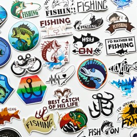 Calcomanías genéricas de pesca con mosca para barcos, pescado, bagre, lubina, pegatina divertida para nevera