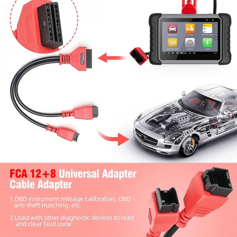 JUTA OBD2 Adapter Compatible for Chrysler 12+8 Programming Cable Connector,