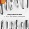 Gimars Carbon Steel Wood Carving Knife Kit with Reusable Pouch