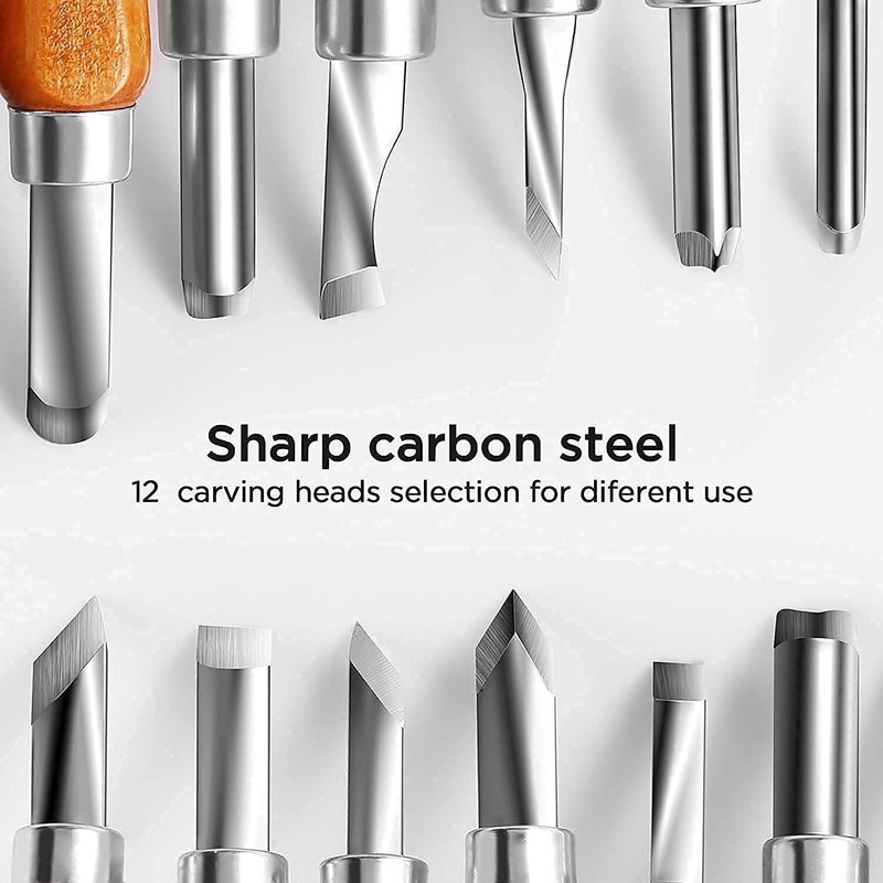 Gimars Carbon Steel Wood Carving Knife Kit with Reusable Pouch