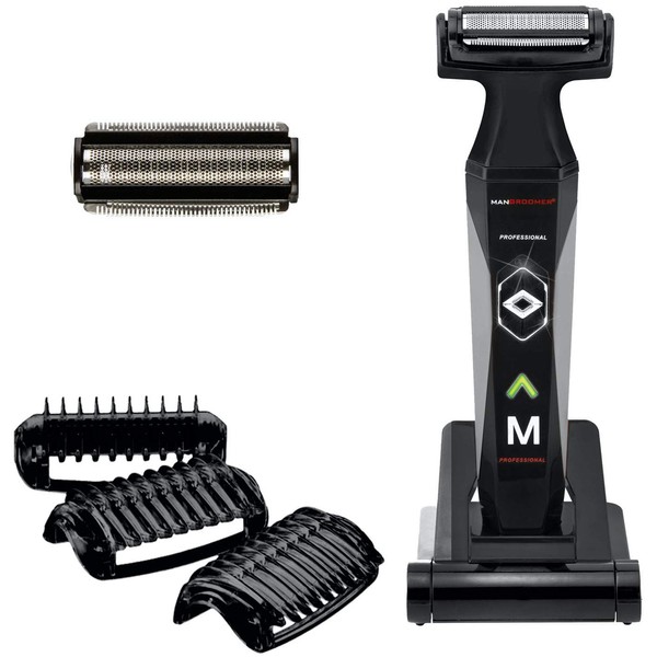 MANGROOMER 2.0 Professional Body Groomer, Ball Groomer & Body Trimmer With Propivot Flexing Head, 3 trimmer Combs, Wet/ Dry & A Free Bonus Foil!