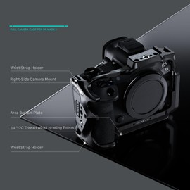 TILTA Half Camera Cage Compatible with Canon R5 Mark II, with 1/4"-20 and 3/8"-16 Thread with Positioning Points, Cold Shoe - Black TA-T68-HCC-B