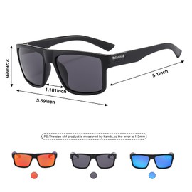 HRCOYES 3PCS Mens Sunglasses, Polarised Sunglasses Sun Glasses, UV400 Protection Retro Sun Glasses for Outdoors Sports Golf Fishing Hiking Eyewear Cycling
