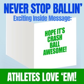 1-Pack Rugby Baller Happy Birthday Baller Card (5x7in) Sports Birthday Greeting Cards Awesome for Rugby Players, Coaches, Fans, Cards and Gifts!