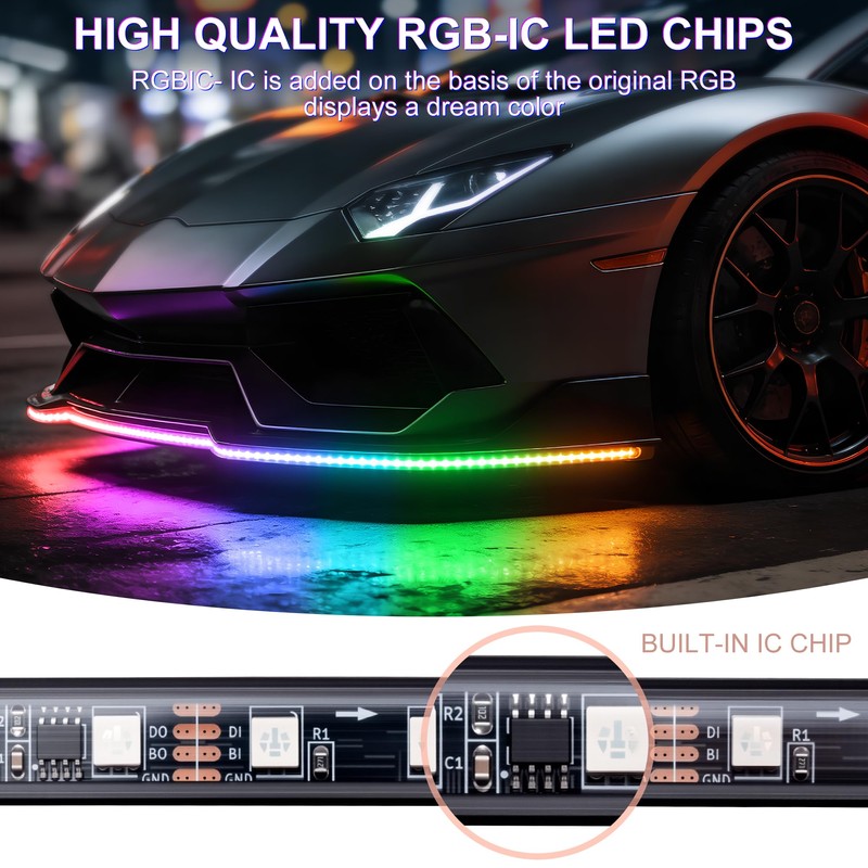 Underglow Light Strip RGB - 4PCS Car Neon Lights Kit