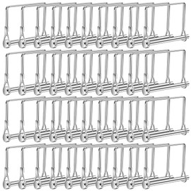Aemygo 40 Pcs Square Coupler Pin 1/4 Inch Safety Shaft Locking Pin Wire Trailer Pin Carbon Steel Trailer Hitch for Farm Lawn Garden PTO Garden