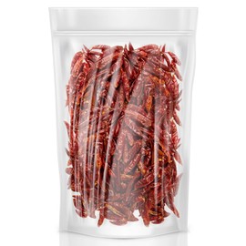 Chile De Arbol 1LB (16oz) - Dried Whole Red Chili Peppers, Premium All Natural Stemless, Resealable Bag. Use in Mexican, Chinese and Thai Dishes. Spicy Hot Heat Full of Flavor.…