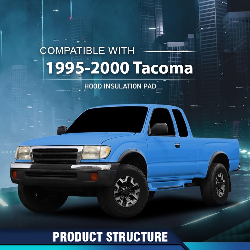 PIT66 Hood Insulation Pad Compatible with Toyota Tacoma 1995-2000