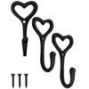 FUXXER Rustic Iron Hooks Cast Iron Heart Design Coat Hooks