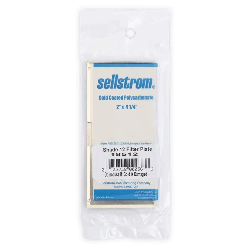 Sellstrom Gold Plate Polycarbonate Passive Welding Filter Plate, 2"x4.25", Shade