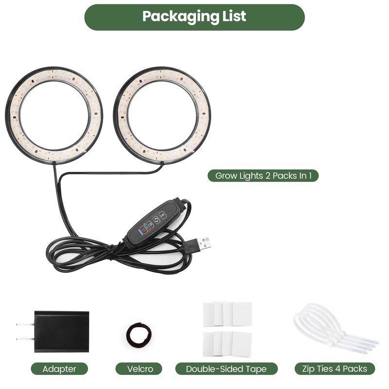 Mosthink 6.3" Ceiling Grow Lights for Indoor Plants, 144 LEDs