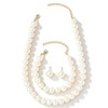 8mm Elegant Pearl Jewelry Set with Gold Chain, Classic White