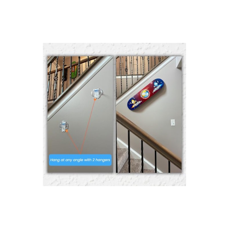 Transparent Skateboard Deck Hanger for Display