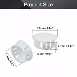Fielect 10pcs Hole Plugs White 1 Inch (25mm) Plastic Hole Cover, Flush Type Round Snap Panel Locking Hole Plugs Cover, Pipe Post End Cap for Cabinet Furniture Protectors