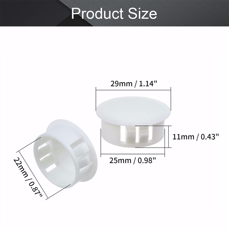 Fielect 10pcs Hole Plugs White 1 Inch (25mm) Plastic Hole