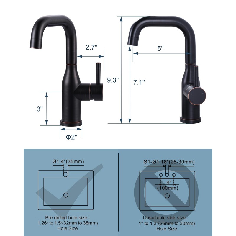 Bar Faucet Oil Rubbed Bronze: ARCORA Single Hole Wet Bar