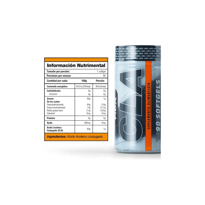 Cla Ácido Linoleico Conjugado 90 Caps. 1000mg Mdn Sports *