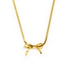 STORYJEWELLERY Gold Bow Necklace for Women, Dainty Snake Chain Choker,