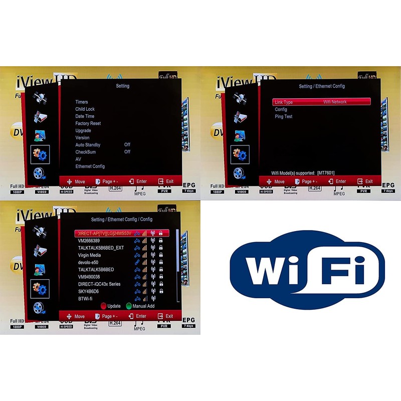 UK FULL HD Satellite TV Receiver, Built in Wi-Fi, USB