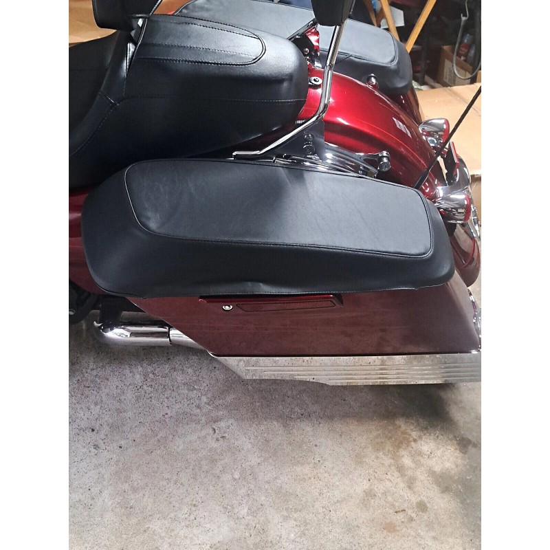 risemotom8 PU Leather Waterproof Hardbag Saddlebag Lid Covers for Harley