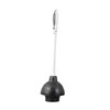 Superio Toilet & Sink Plunger and Holder Grey, 1-Pack