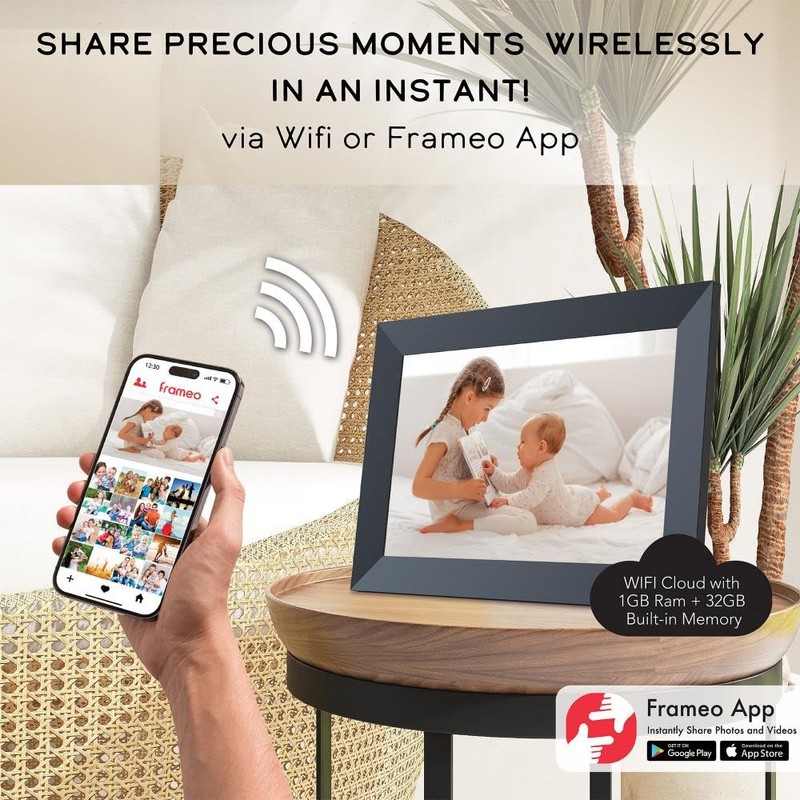IMPECCA 10.1” Wi Fi Digital Picture Frame, Touch ScreenSmart Picture