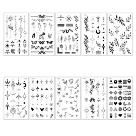 Temporary Tattoos Hands Face Black Tiny Temporary Tattoo Temporary Tattoos For Women Men Flower Moon Designs On Arm Neck Shoulder Waterproof