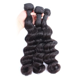 Sent Hair Remy Human Hair 3 Bundles Loose Deep Wave 8A 100% Unprocessed Double Weft Natural Color Hair Weave 18"20"22"