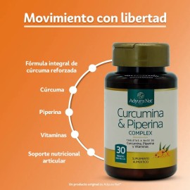 Curcumina & Piperina Complex | 30 Tabletas | Adyura Nat | Lí