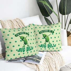 Waiyear Pickle Throw Pillow Cover Funny Pillow Cases 18"x18" Set of 2, Farmhouse Decorative Cushion Covers for Sofa Couch Bed Chair Living Room Home Decor