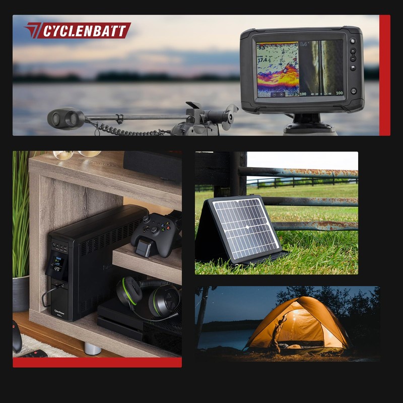 CYCLENBATT 2 Pack 12V 10Ah Lithium Battery, 5000+ Cycles 12V