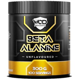 Beta Alanine Powder 300g - Unflavoured Beta Alanine for Functional Fitness | Scoop Included | Enhances Training Duration & Performance | Backed by Athletes - WOD Powders - 300g