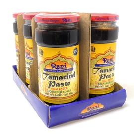 Rani Tamarind Paste Puree (Imli) 16oz (1lb) 454g Glass Jar, No added sugar, Pack of 5+1 FREE ~ All Natural | Vegan | Gluten Free | No Colors | NON-GMO | Indian Origin