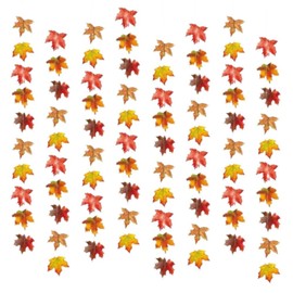 8 Pack Artificial Maple Leaf Vine,Fall Maple Leaves Garland Fake Leaves Autumn Leaves Garland Hanging Plant Vine for Bedroom Wall Decor Wedding Party