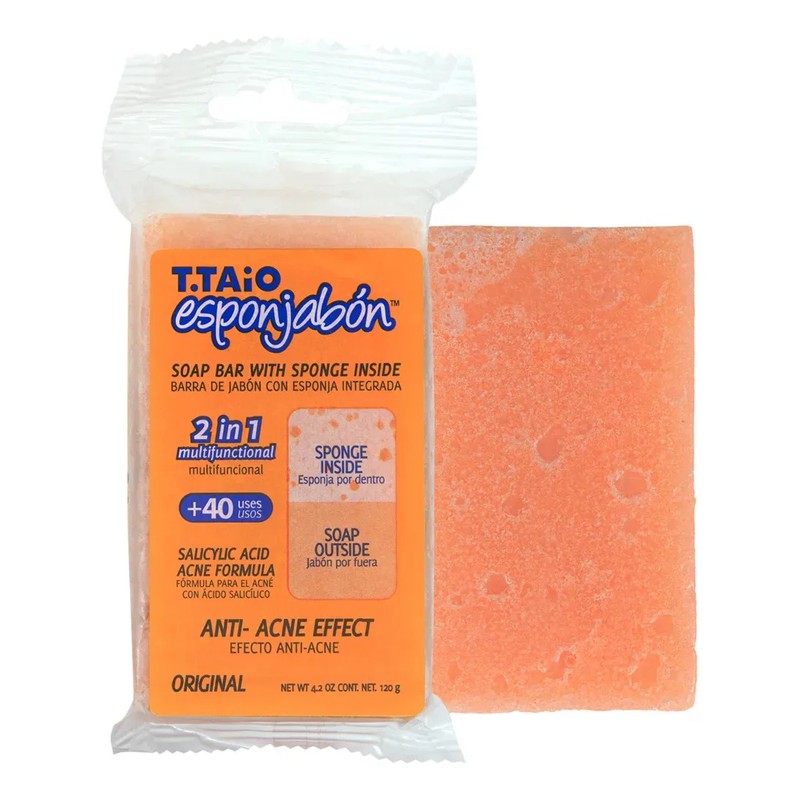 10 Piezas Esponjabon Anti Acne 2 En 1 Jabon en