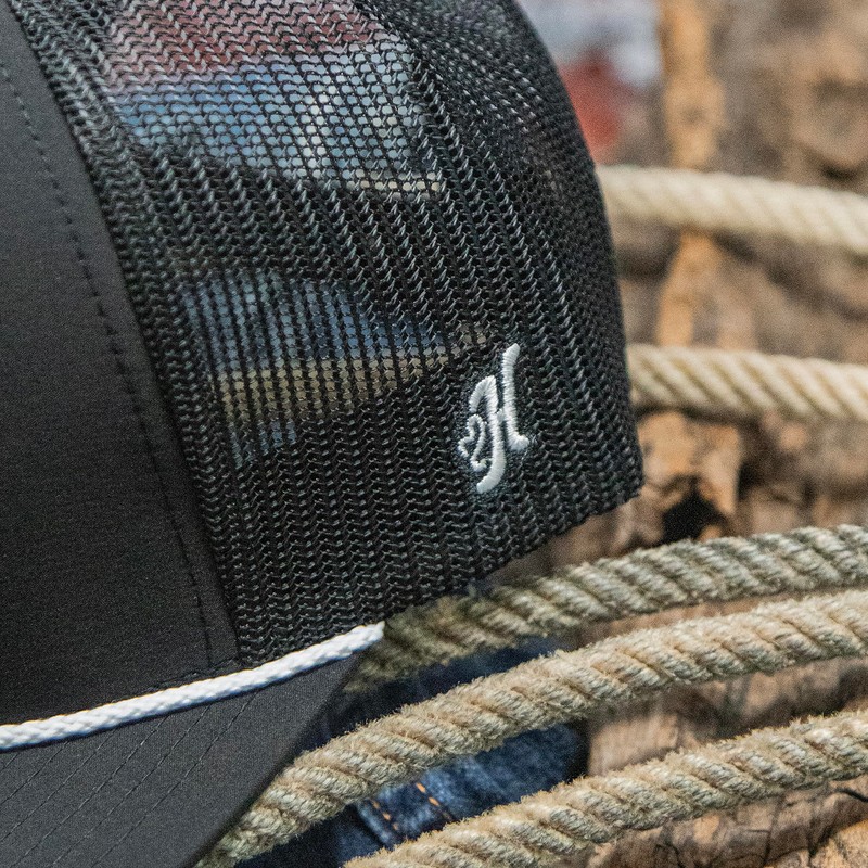 HOOEY Lone Star Beer Patch Adjustable Snapback Hat (Black/White Rope)